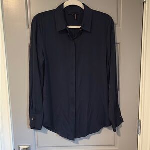 Donna Karan Navy Silk Shirt